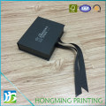 Custom Logo Printed Jewelry Boxes with Black Silk Ribbon